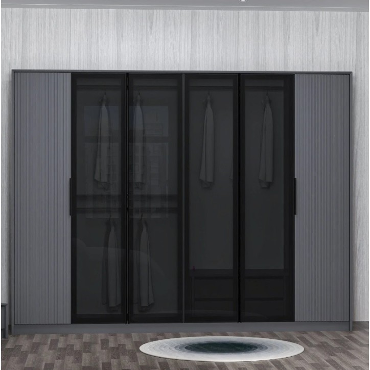 Armoire LUXE 6 portes 274 cm anthracite