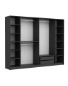 Armoire LUXE 6 portes 274 cm anthracite