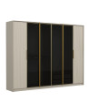Armoire LUXE 6 portes 274 cm beige