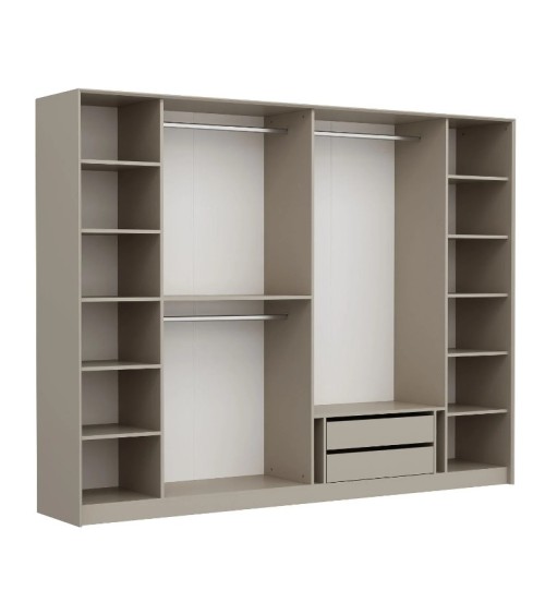 Armoire LUXE 6 portes 274 cm beige