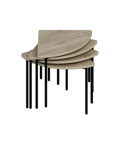 Table basse gigogne Emma 90 cm bois