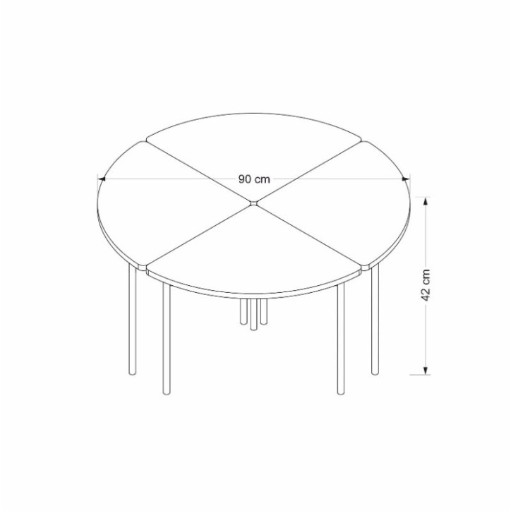 Table basse gigogne Emma 90 cm bois