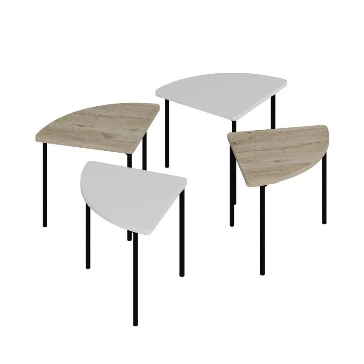 Mesa de centro Emma 90 cm madera y blanco