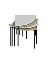 Table basse gigogne Emma 90 cm bois et blanc