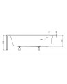 Baignoire d'angle ORIEGA 150 cm gauche avec tablier et appui tête