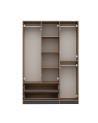 Armoire ELINE 3 portes 140 cm anthracite et doré