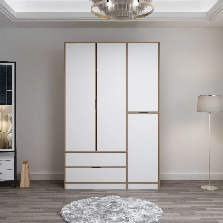 Armadio ELINE 140 cm bianco e oro