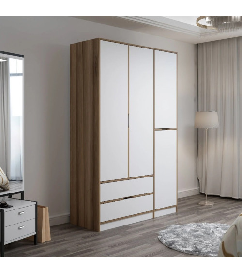 Armadio ELINE 140 cm bianco e oro