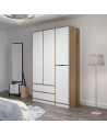 Armadio ELINE 140 cm bianco e oro