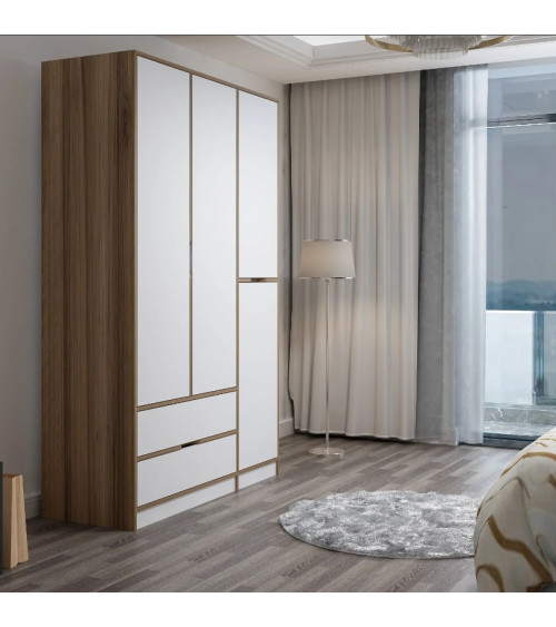 Armadio ELINE 140 cm bianco e oro