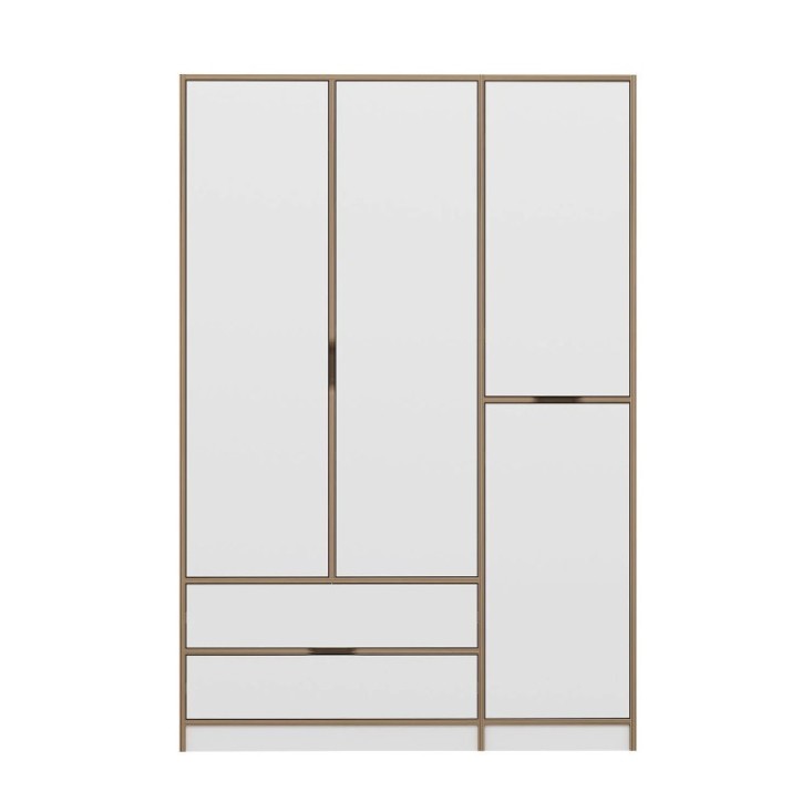 Armario ELINE 140 cm blanco y dorado