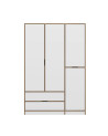Roupeiro ELINE 140 cm branco e dourado