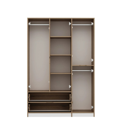 Armario ELINE 140 cm blanco y dorado
