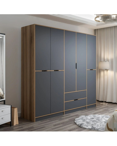 Armadio ELINE 232 cm antracite e oro
