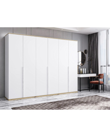 Armoire KALE 6 portes 270 cm blanche