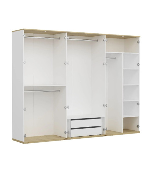 Armoire KALE 6 portes 270 cm blanche