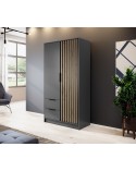 Armoire 2 portes MELODIE 105 cm anthracite