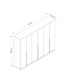 Armoire KALE 6 portes 270 cm blanche
