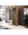 Armadio a 2 ante MELODIE 105 cm - rovere con specchio