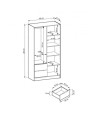 Armoire 2 portes MELODIE 105 cm anthracite