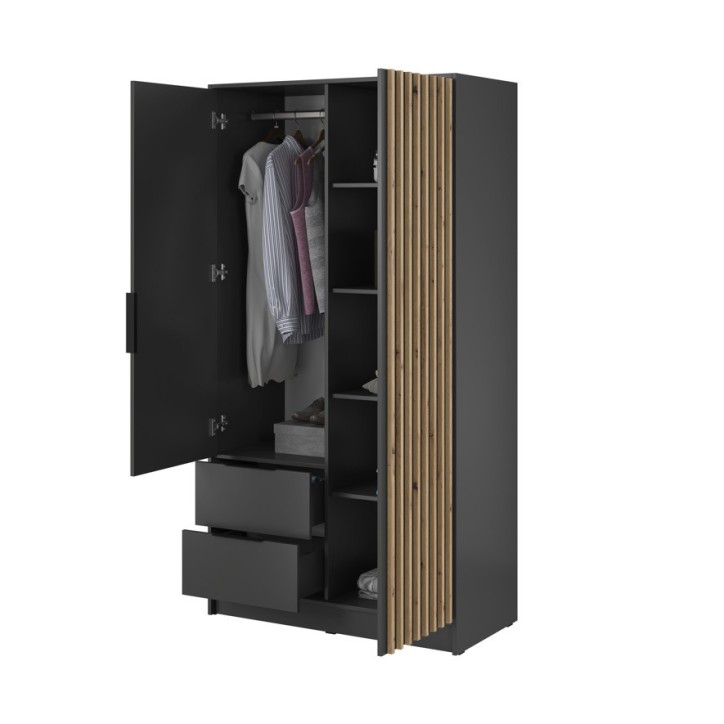 Armoire 2 portes MELODIE 105 cm anthracite