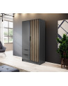 Armoire 2 portes MELODIE 105 cm anthracite
