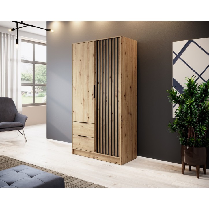 Armario 2 puertas MELODIE 105 cm roble Armario 2 puertas MELODIE 105 cm roble