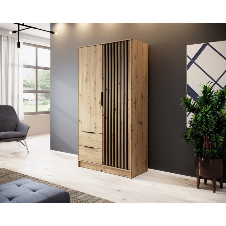 Armoire 2 portes MELODIE 105 cm chêne Armoire 2 portes MELODIE 105 cm chêne