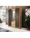 Armadio 3 porte MELODIE 155 cm  rovere con specchio
