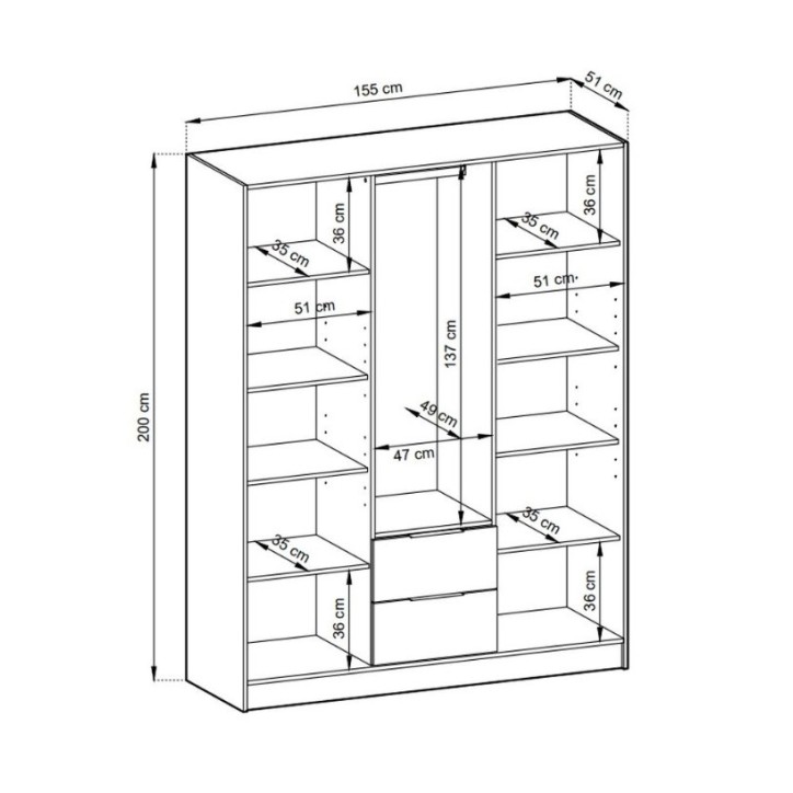 Roupeiro MELODIE 105 cm antrcite