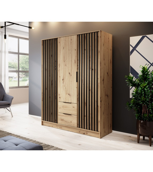 Armadio a 3 ante MELODIE 155 cm rovere