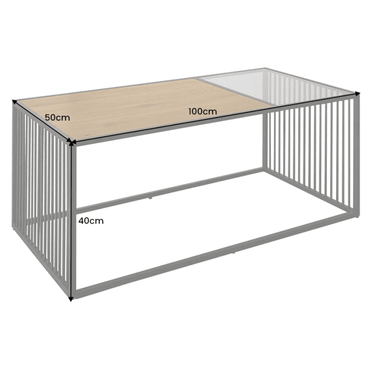 Table basse ARCHITECTURE 100 cm au style marbre et verre fumé