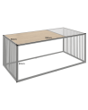 Table basse ARCHITECTURE 100 cm au style marbre et verre fumé