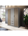 Armario 3 puertas MELODIE 155 cm gris