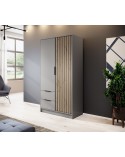 Armoire 2 portes MELODIE 105 cm gris