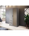 Armoire 2 portes MELODIE 105 cm gris