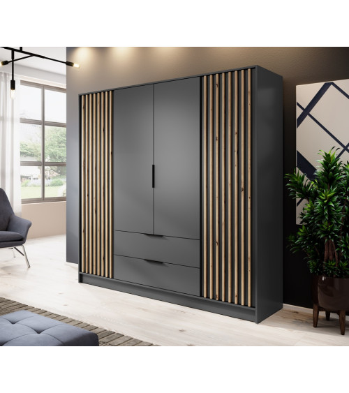 Armadio a 4 ante MELODIE 206 cm antracite