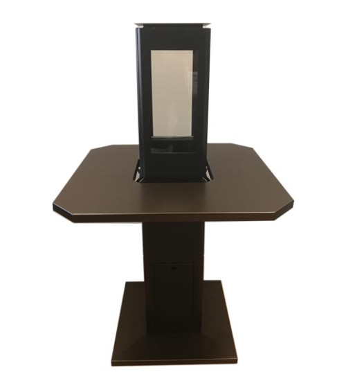 Aquecedor de exterior preto ANGELES com mesa e suporte