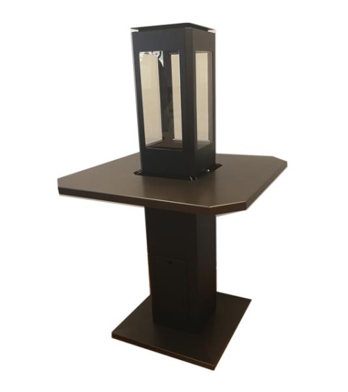 Aquecedor de exterior preto ANGELES com mesa e suporte