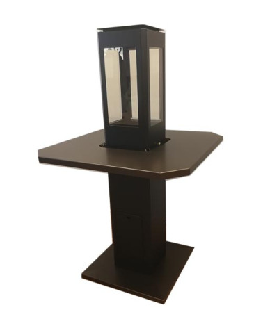 Chauffage d'extérieur ANGELES noir avec table et base