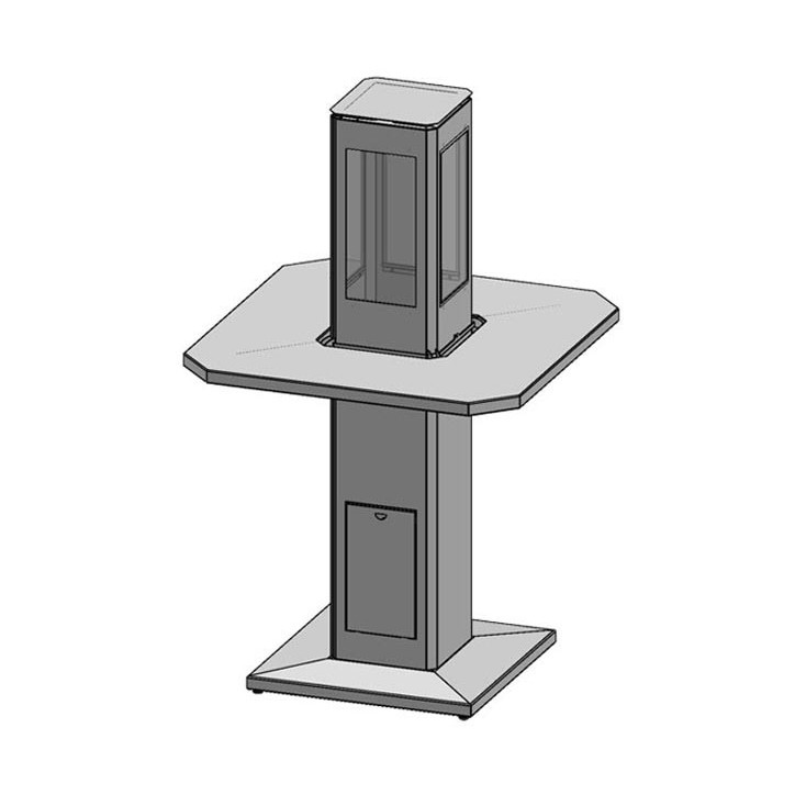 Aquecedor de exterior preto ANGELES com mesa e suporte
