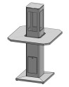 Aquecedor de exterior preto ANGELES com mesa e suporte