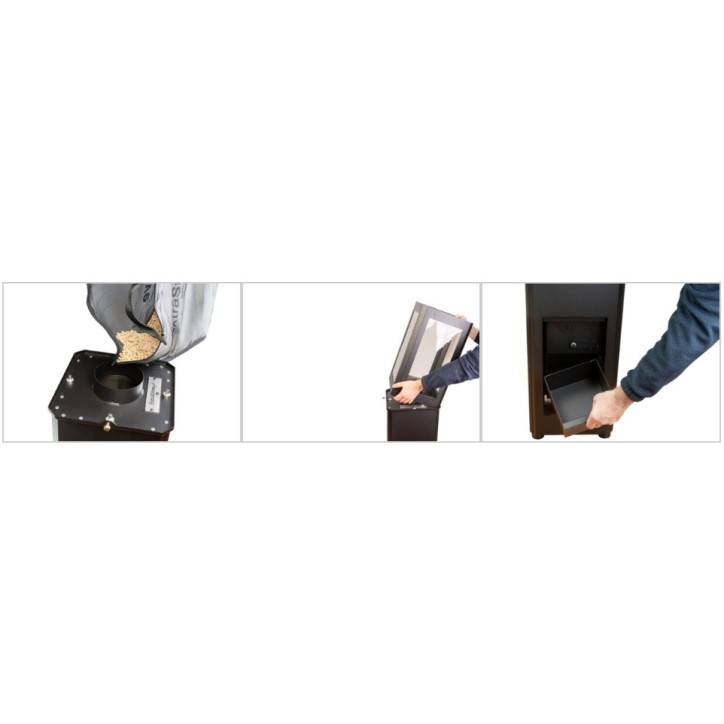 Aquecedor de exterior preto ANGELES com mesa e suporte