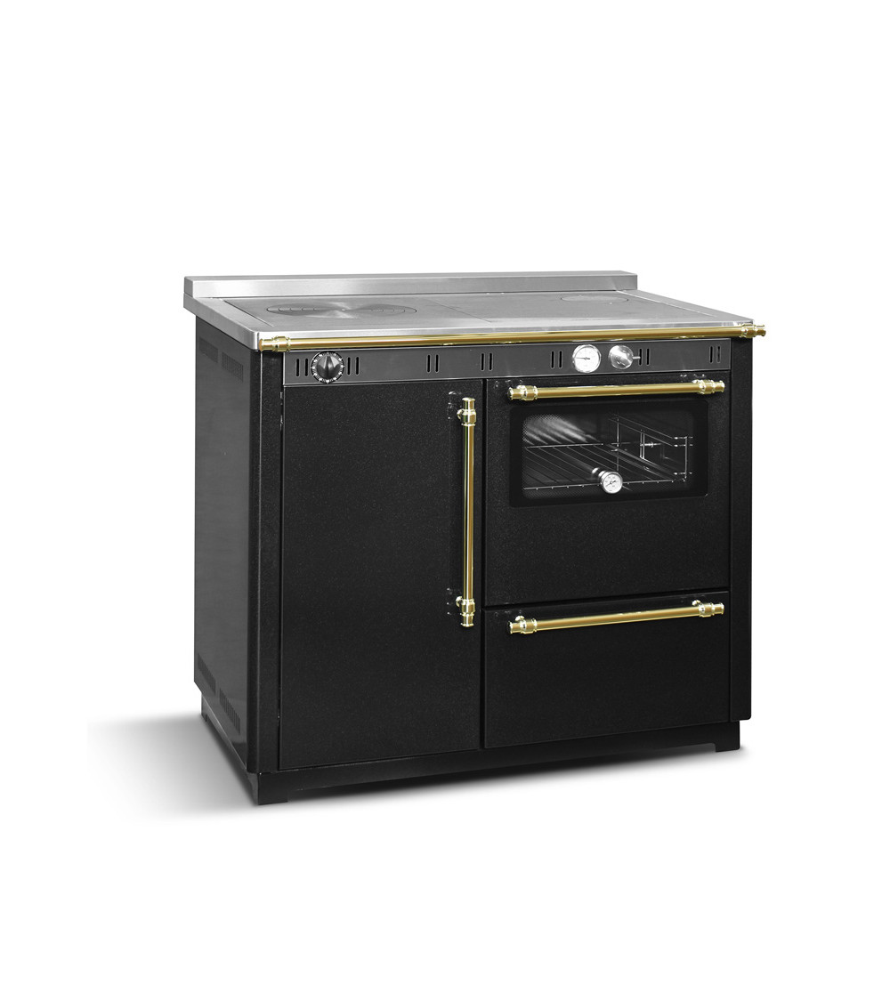 Fogão a lenha com forno NUX 95 cm preto