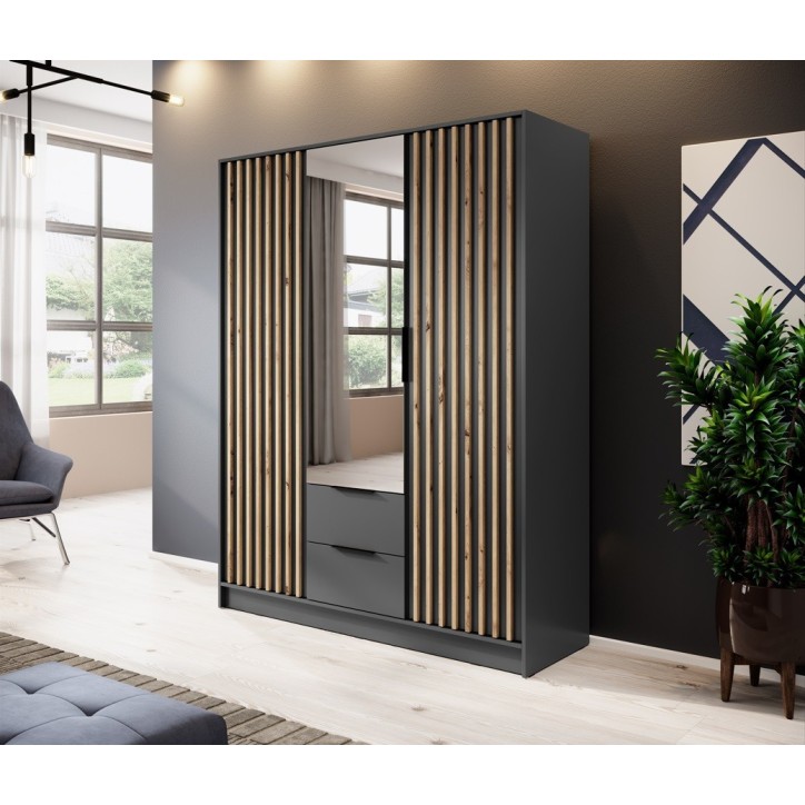 Armoire MELODIE 155 cm anthracite