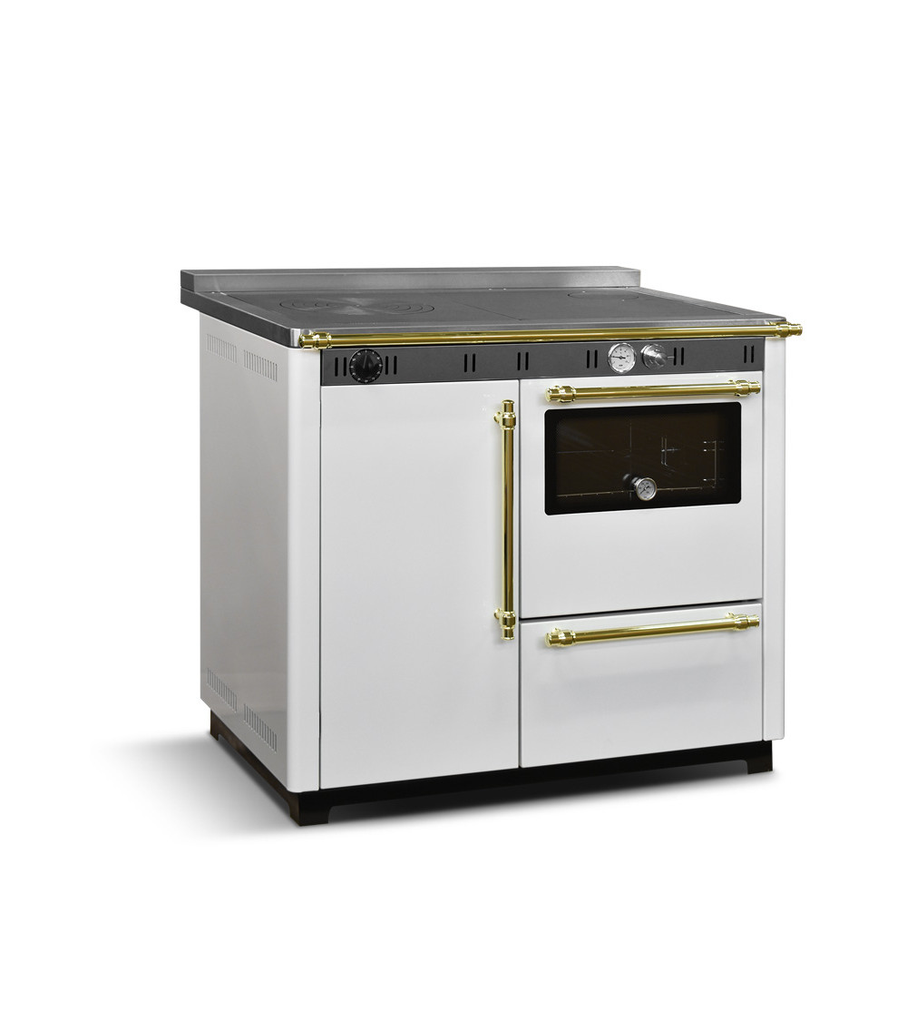 Cuisinière à bois avec four NUX 95 cm Blanche