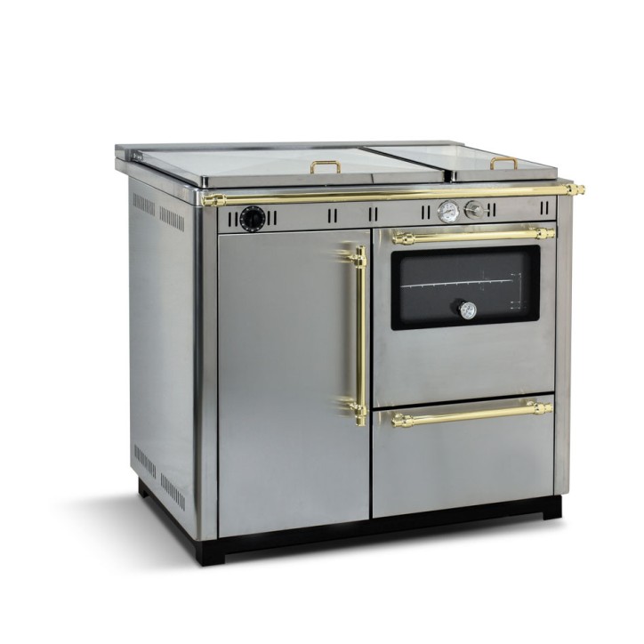 Cuisinière à bois avec four NUX 95 cm Inox