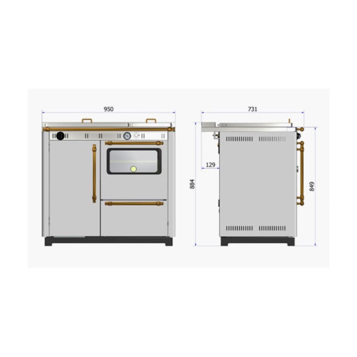 copy of Cuisinière à bois NUX 95 cm noire