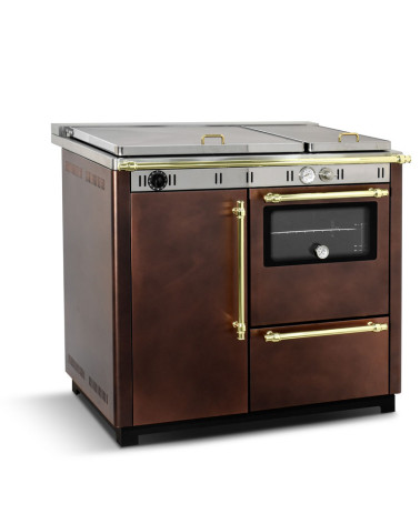 Stufa a legna con forno NUX 95 cm rame