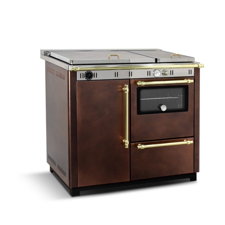 Cuisinière à bois avec four NUX 95 cm cuivre